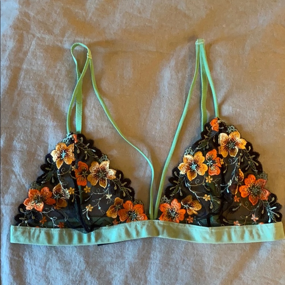 UO Out from under embroidered floral bralette